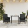 Sillones de jardín con cojines 2 uds ratán sintético negro by vidaXL, Garden chairs - Ref: Foro24-368109, Price: 116,73 €, Di...