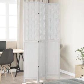 Biombo separador de 3 paneles madera maciza Paulownia blanco by vidaXL, Room dividers - Ref: Foro24-358720, Price: 101,68 €, ...