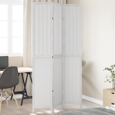 Biombo separador de 3 paneles madera maciza Paulownia blanco by vidaXL, Room dividers - Ref: Foro24-358720, Price: 103,62 €, ...