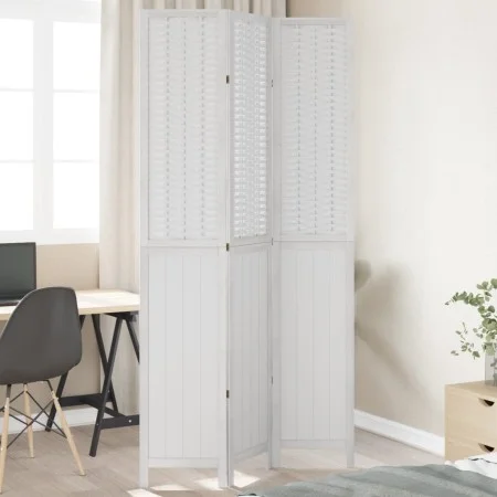 Biombo separador de 3 paneles madera maciza Paulownia blanco by vidaXL, Room dividers - Ref: Foro24-358720, Price: 101,68 €, ...