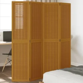 Biombo separador de 4 paneles madera maciza paulownia marrón by vidaXL, Room dividers - Ref: Foro24-358818, Price: 99,30 €, D...