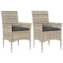 Sillones de jardín con cojines 2 uds ratán sintético gris de vidaXL, Sillas de jardín - Ref: Foro24-368114, Precio: 127,87 €,...
