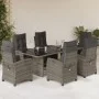 Set comedor jardín 7 pzas y cojines ratán sintético gris by vidaXL, Garden sets - Ref: Foro24-3212924, Price: 1,00 €, Discoun...