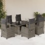 Set comedor jardín 7 pzas y cojines ratán sintético gris by vidaXL, Garden sets - Ref: Foro24-3212924, Price: 951,22 €, Disco...