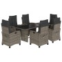 Set comedor jardín 7 pzas y cojines ratán sintético gris by vidaXL, Garden sets - Ref: Foro24-3212924, Price: 951,22 €, Disco...