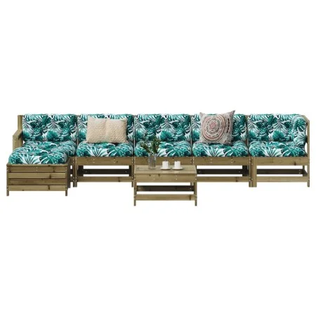 Juego de muebles de jardín 7 pzas madera de pino impregnada by vidaXL, Garden sets - Ref: Foro24-3250619, Price: 396,80 €, Di...