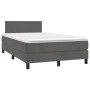 Cama box spring colchón y LED terciopelo gris oscuro 120x190 cm de vidaXL, Camas y somieres - Ref: Foro24-3270142, Precio: 40...