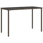 Mesa de jardín superficie vidrio ratán PE marrón 115x54x74 cm by vidaXL, Garden tables - Ref: Foro24-365074, Price: 65,63 €, ...