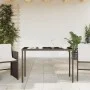 Mesa de jardín superficie vidrio ratán PE marrón 115x54x74 cm by vidaXL, Garden tables - Ref: Foro24-365074, Price: 74,35 €, ...