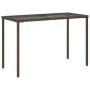 Mesa de jardín superficie vidrio ratán PE marrón 115x54x74 cm by vidaXL, Garden tables - Ref: Foro24-365074, Price: 74,35 €, ...