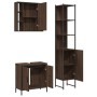 Set de muebles de baño 3 pzas madera contrachapada roble marrón