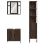 Set de muebles de baño 3 pzas madera contrachapada roble marrón by vidaXL, Bathroom furniture - Ref: Foro24-3214744, Price: 2...