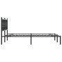 Estructura de cama con cabecero metal negro 140x200 cm de vidaXL, Camas y somieres - Ref: Foro24-376325, Precio: 111,59 €, De...