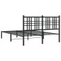 Estructura de cama con cabecero metal negro 140x200 cm de vidaXL, Camas y somieres - Ref: Foro24-376325, Precio: 111,59 €, De...