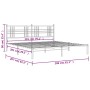 Bettgestell mit schwarzem Metallkopfteil 200x200 cm von vidaXL, Betten und Lattenroste - Ref: Foro24-376331, Preis: 126,09 €,...