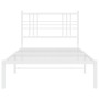 Bettgestell aus Metall mit weißem Kopfteil 90x190 cm von vidaXL, Betten und Lattenroste - Ref: Foro24-376365, Preis: 70,25 €,...