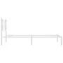 Metal bed frame with white headboard 90x190 cm by vidaXL, Beds and slatted bases - Ref: Foro24-376365, Price: 69,12 €, Discou...