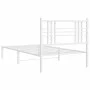 Metal bed frame with white headboard 90x190 cm by vidaXL, Beds and slatted bases - Ref: Foro24-376365, Price: 69,12 €, Discou...