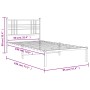 Bettgestell aus Metall mit weißem Kopfteil 90x190 cm von vidaXL, Betten und Lattenroste - Ref: Foro24-376365, Preis: 70,25 €,...