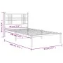 Metal bed frame with white headboard 90x190 cm by vidaXL, Beds and slatted bases - Ref: Foro24-376365, Price: 69,12 €, Discou...