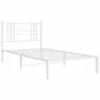 Bettgestell aus Metall mit weißem Kopfteil 100x190 cm von vidaXL, Betten und Lattenroste - Ref: Foro24-376367, Preis: 69,01 €...