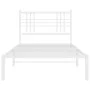 Bettgestell aus Metall mit weißem Kopfteil 100x190 cm von vidaXL, Betten und Lattenroste - Ref: Foro24-376367, Preis: 69,01 €...