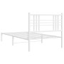 Metal bed frame with white headboard 100x190 cm by vidaXL, Beds and slatted bases - Ref: Foro24-376367, Price: 70,05 €, Disco...