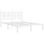 Bettgestell aus Metall mit weißem Kopfteil 120x200 cm von vidaXL, Betten und Lattenroste - Ref: Foro24-376371, Preis: 107,47 ...