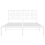 Bettgestell aus Metall mit weißem Kopfteil 120x200 cm von vidaXL, Betten und Lattenroste - Ref: Foro24-376371, Preis: 105,71 ...