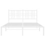 Bettgestell aus Metall mit weißem Kopfteil 120x200 cm von vidaXL, Betten und Lattenroste - Ref: Foro24-376371, Preis: 107,47 ...