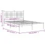 Bettgestell aus Metall mit weißem Kopfteil 120x200 cm von vidaXL, Betten und Lattenroste - Ref: Foro24-376371, Preis: 105,71 ...