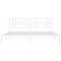 Metallbettgestell mit weißem Kopfteil 183x213 cm von vidaXL, Betten und Lattenroste - Ref: Foro24-376378, Preis: 103,70 €, Ra...