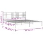 Metallbettgestell mit weißem Kopfteil 183x213 cm von vidaXL, Betten und Lattenroste - Ref: Foro24-376378, Preis: 103,70 €, Ra...