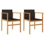 Gartenstühle 2 Stück Massivholz und schwarzes Kunststoff-Rattan von vidaXL, Gartenstühle - Ref: Foro24-368708, Preis: 107,40 ...