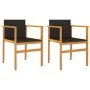 Sillas de jardín 2 uds madera maciza y ratán sintético negro by vidaXL, Garden chairs - Ref: Foro24-368708, Price: 117,47 €, ...