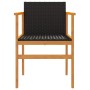 Gartenstühle 2 Stück Massivholz und schwarzes Kunststoff-Rattan von vidaXL, Gartenstühle - Ref: Foro24-368708, Preis: 107,40 ...