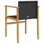 Sillas de jardín 2 uds madera maciza y ratán sintético negro by vidaXL, Garden chairs - Ref: Foro24-368708, Price: 117,47 €, ...