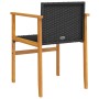 Sillas de jardín 2 uds madera maciza y ratán sintético negro by vidaXL, Garden chairs - Ref: Foro24-368708, Price: 107,40 €, ...