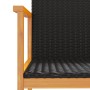 Gartenstühle 2 Stück Massivholz und schwarzes Kunststoff-Rattan von vidaXL, Gartenstühle - Ref: Foro24-368708, Preis: 107,40 ...