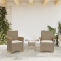 Gartenstühle mit Kissen, 2 Stück, PE-Rattan in Beige und Akazienholz. von vidaXL, Gartenstühle - Ref: Foro24-368722, Preis: 2...