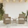 Sillas de jardín con cojín 2 uds ratán PE beige y madera acacia by vidaXL, Garden chairs - Ref: Foro24-368722, Price: 208,11 ...