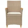 Gartenstühle mit Kissen, 2 Stück, PE-Rattan in Beige und Akazienholz. von vidaXL, Gartenstühle - Ref: Foro24-368722, Preis: 2...
