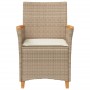 Gartenstühle mit Kissen, 2 Stück, PE-Rattan in Beige und Akazienholz. von vidaXL, Gartenstühle - Ref: Foro24-368722, Preis: 2...