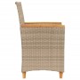 Gartenstühle mit Kissen, 2 Stück, PE-Rattan in Beige und Akazienholz. von vidaXL, Gartenstühle - Ref: Foro24-368722, Preis: 2...