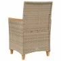 Gartenstühle mit Kissen, 2 Stück, PE-Rattan in Beige und Akazienholz. von vidaXL, Gartenstühle - Ref: Foro24-368722, Preis: 2...