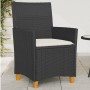 Gartenstühle mit Kissen, 2 Stück, PE-Rattan in Schwarz und Akazienholz. von vidaXL, Gartenstühle - Ref: Foro24-368717, Preis:...