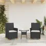 Gartenstühle mit Kissen, 2 Stück, PE-Rattan in Schwarz und Akazienholz. von vidaXL, Gartenstühle - Ref: Foro24-368717, Preis:...