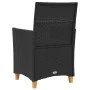 Sillas de jardín con cojín 2 uds ratán PE negro y madera acacia de vidaXL, Sillas de jardín - Ref: Foro24-368717, Precio: 198...