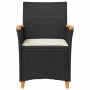Gartenstühle mit Kissen, 2 Stück, PE-Rattan in Schwarz und Akazienholz. von vidaXL, Gartenstühle - Ref: Foro24-368720, Preis:...