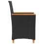 Gartenstühle mit Kissen, 2 Stück, PE-Rattan in Schwarz und Akazienholz. von vidaXL, Gartenstühle - Ref: Foro24-368720, Preis:...